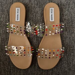 Steve Madden Women's Blizie Rainbow Multi Stud Spike Sandals - Size 8